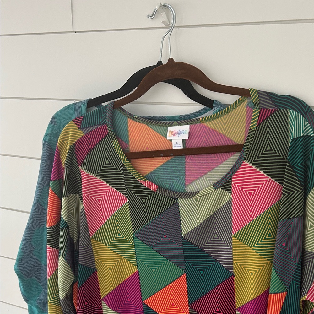 Two Colorful Geometric Patterned Top - Picture 1 of 7